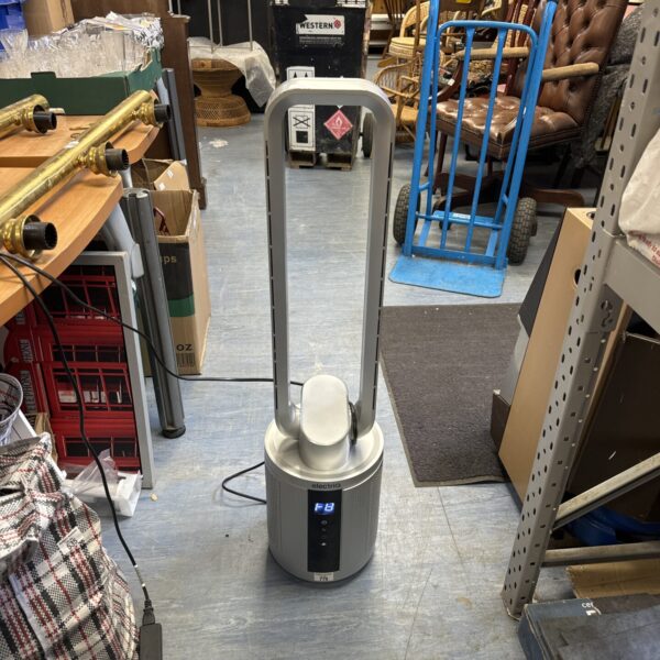 Modern Electriq bladeless tower fan for home cooling.