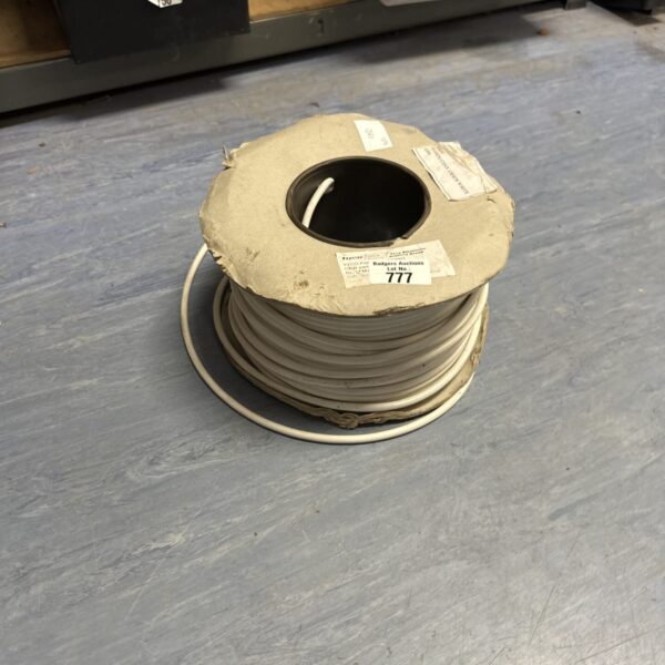 Full roll of coaxial cable for TV and satellite connections.