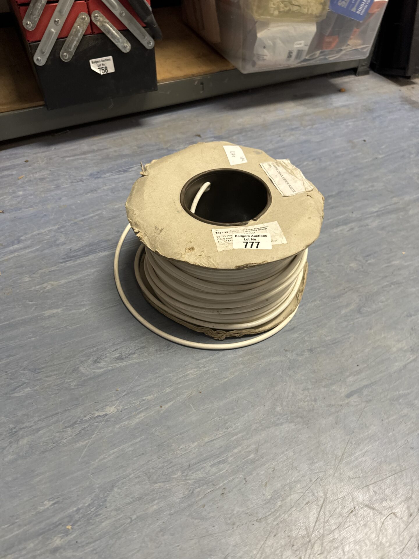 861 Mostly full roll of coaxial cable