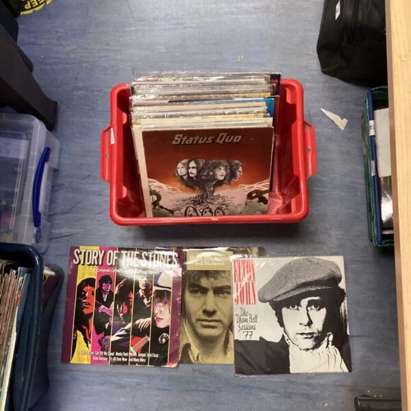 Mixed vinyl record lot including Elton John and Neil Diamond albums.