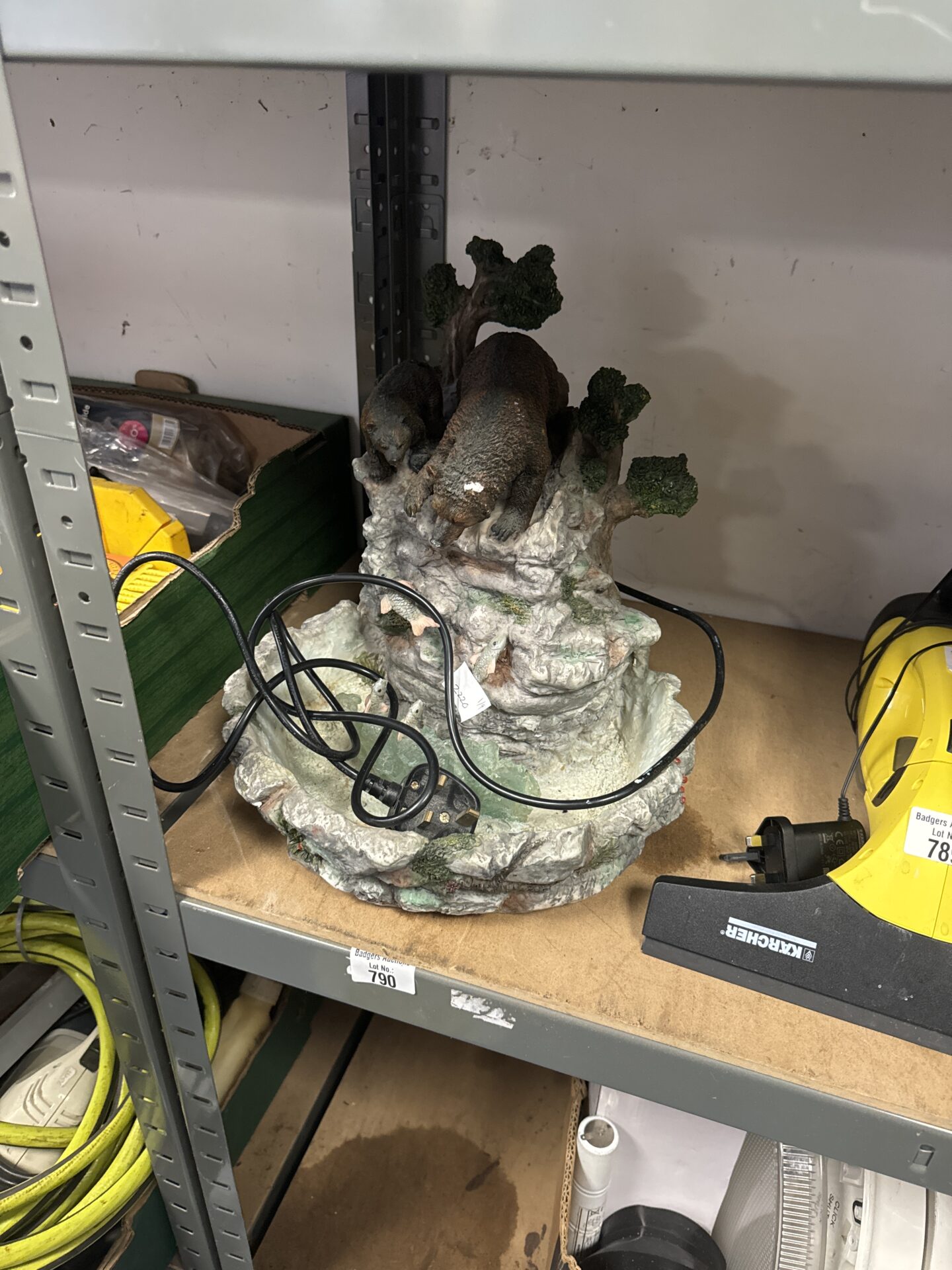 858 Bear fishing for salmon water feature – untested, bear missing one ear