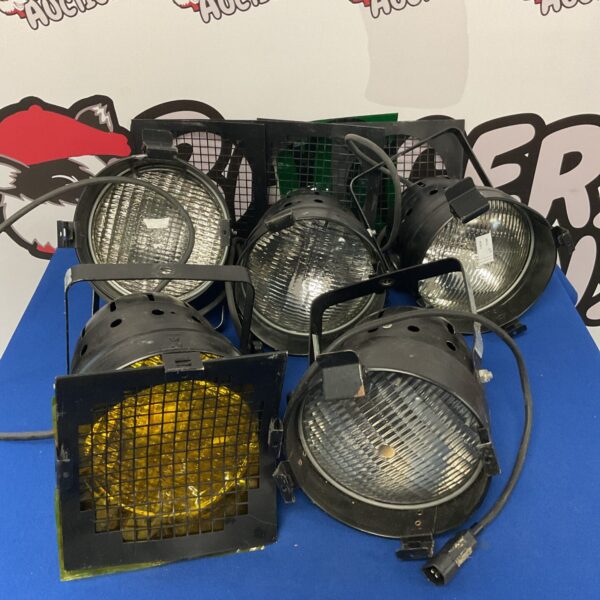 Lot of five DTS stage spot lights for theatre and concert use.