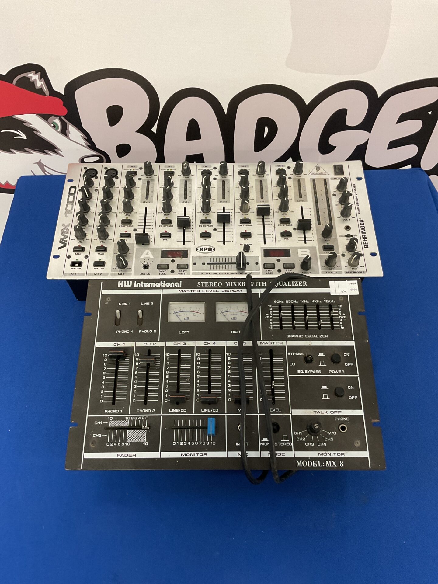 102 Behringer xp01 dj mixer & hw international stereo mixer with equaliser