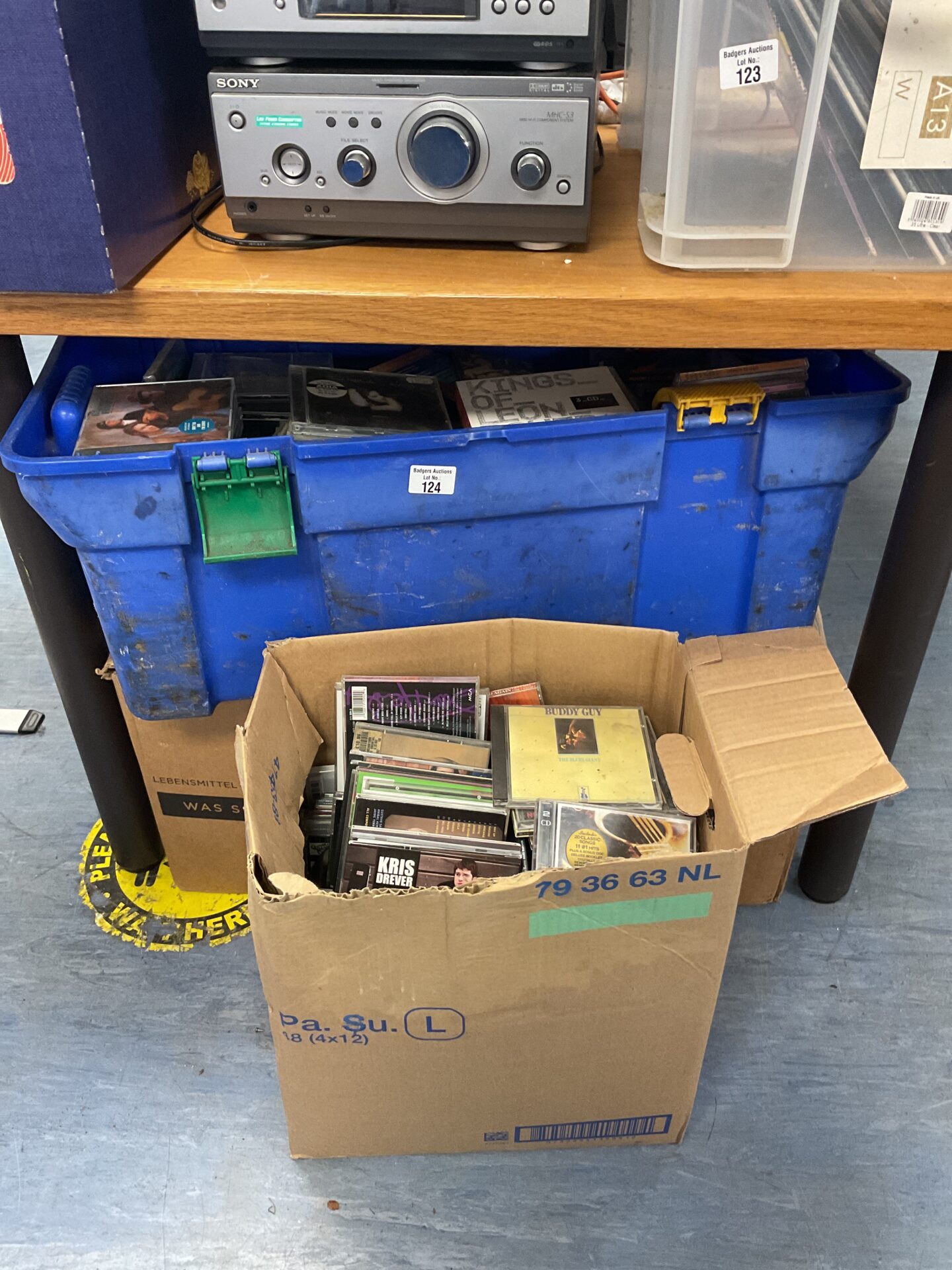124 Three boxes full of music CDs