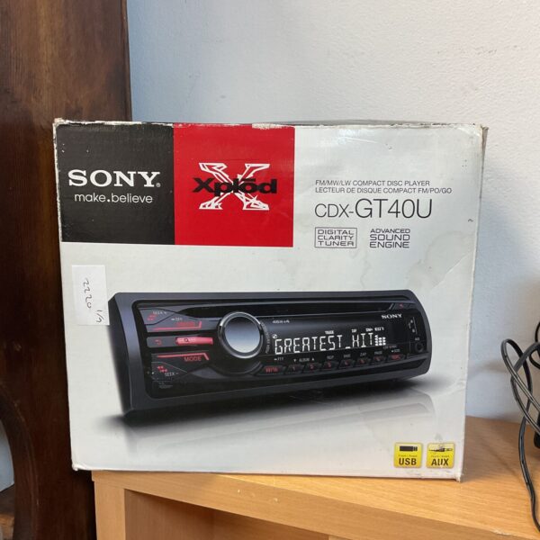 Sony Xplod CDX-GT40U car stereo CD player, front view.
