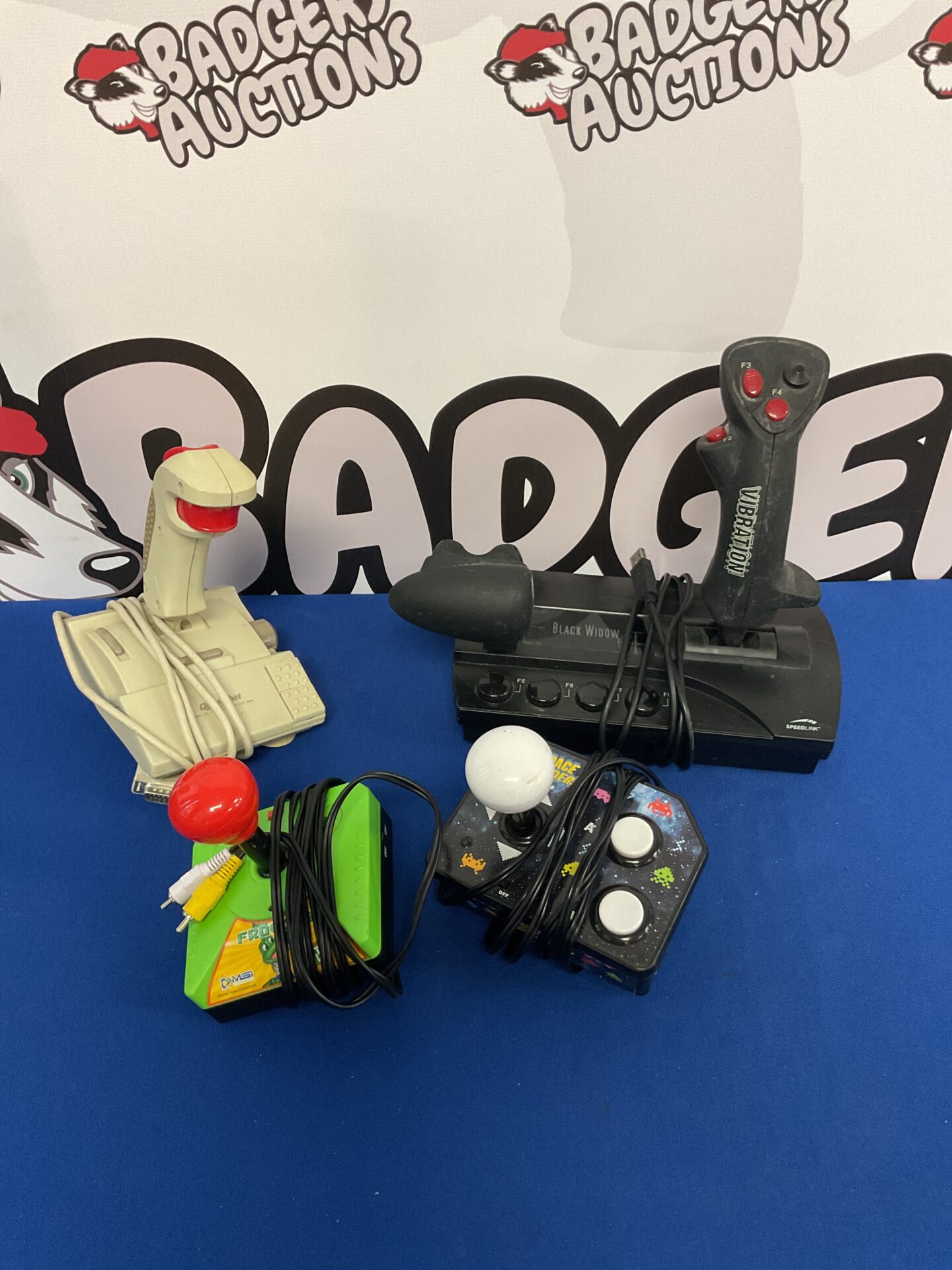 168 Four joysticks including space invaders & frogger plug & play