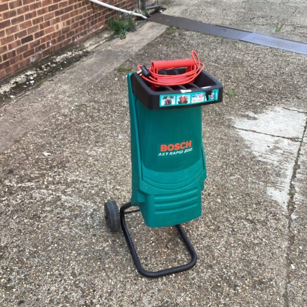 Used Bosch Rapid 200 garden shredder for garden waste.
