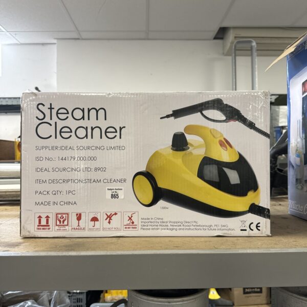 Unopened Ideal steam cleaner in original packaging for home cleaning.