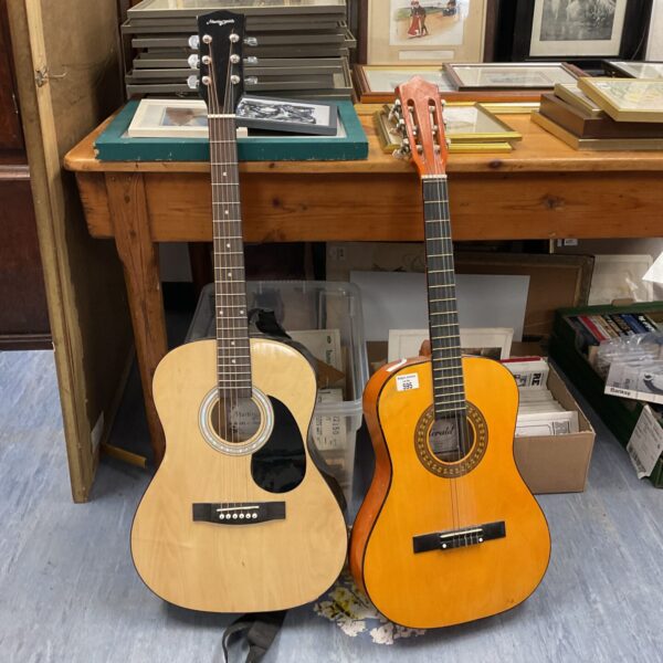 Pair of vintage acoustic guitars, Martin Smith and Herald.