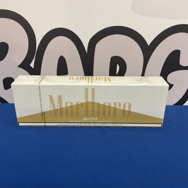 Sealed pack of 200 Marlboro Gold cigarettes for collectors.