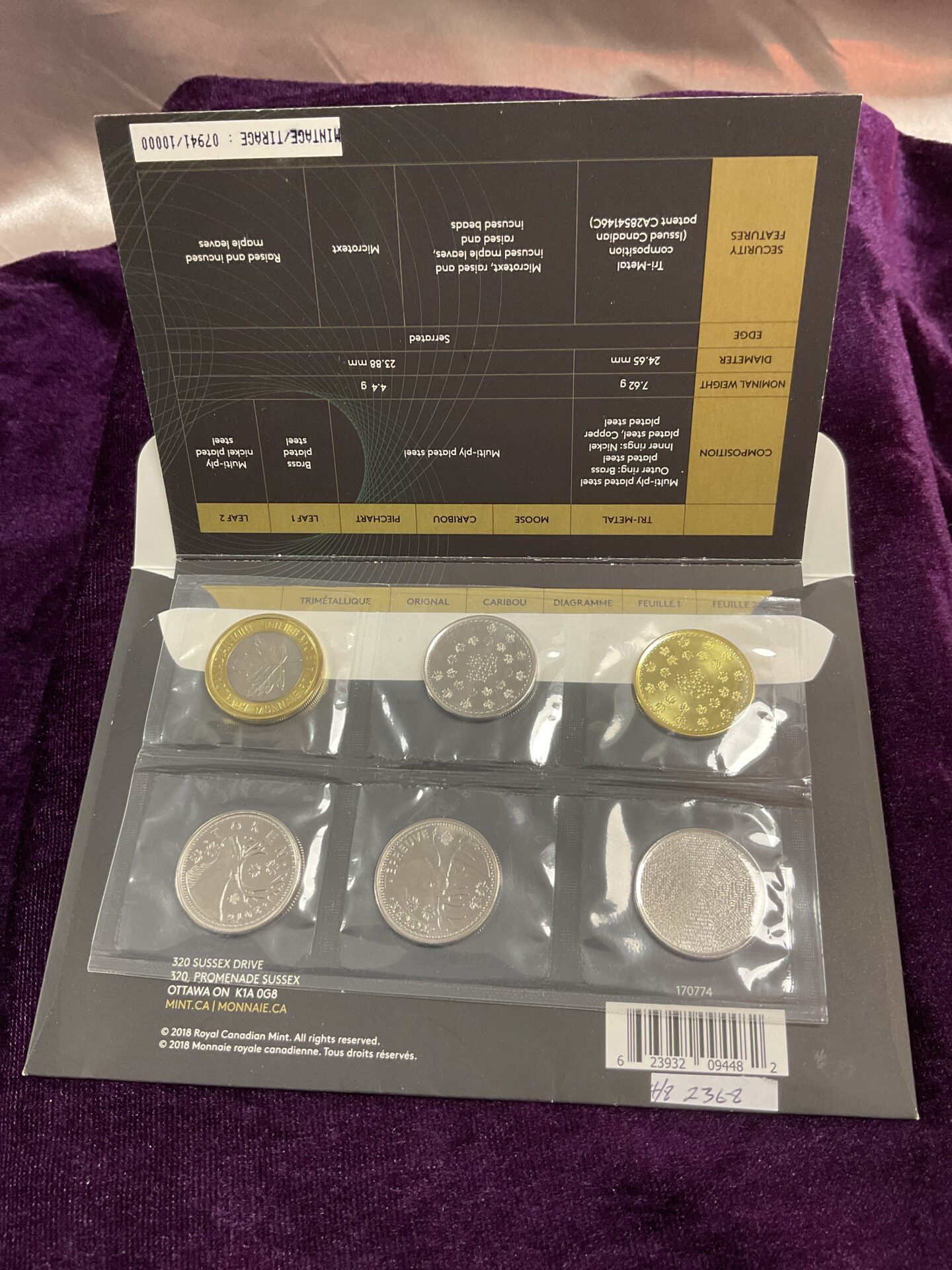 743 royal canadian mint r&d security test token set