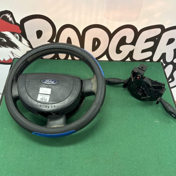 Ford Fiesta Mk5 steering wheel and stalk cluster for restoration.