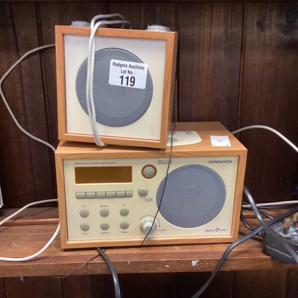 Ferguson digital radio and speaker in unrestored condition.