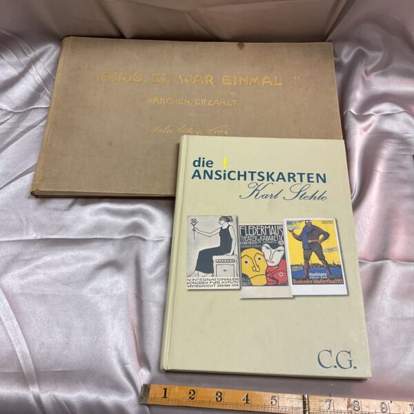 Vintage "Also, Es War Einmal" postcard album cover illustration.