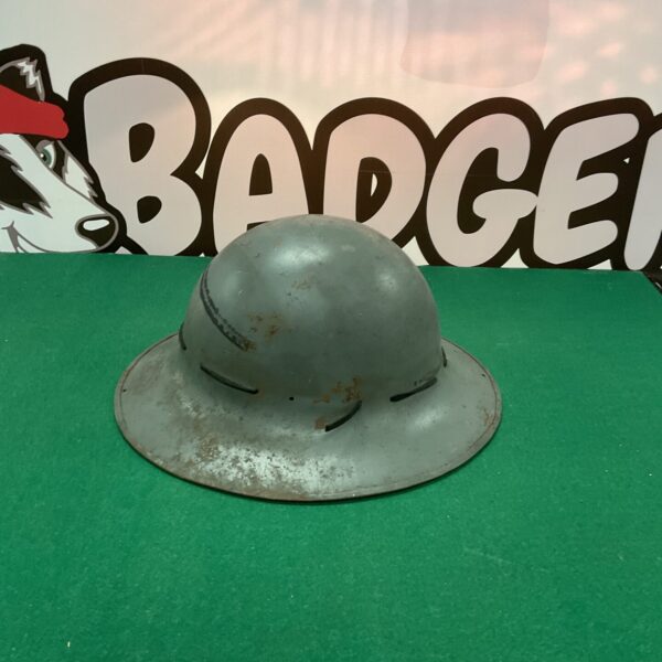 Vintage WWII Zuckerman civilian steel helmet for collectors.