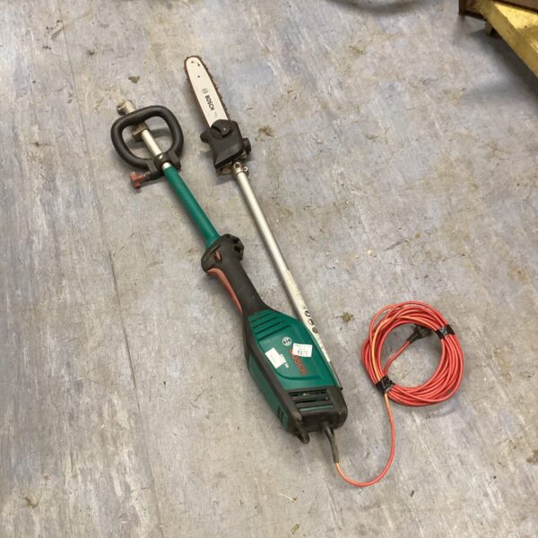 Used Bosch electric polesaw for pruning and tree trimming.