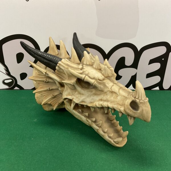Detailed resin dragon head sculpture by Dwk Corporation.