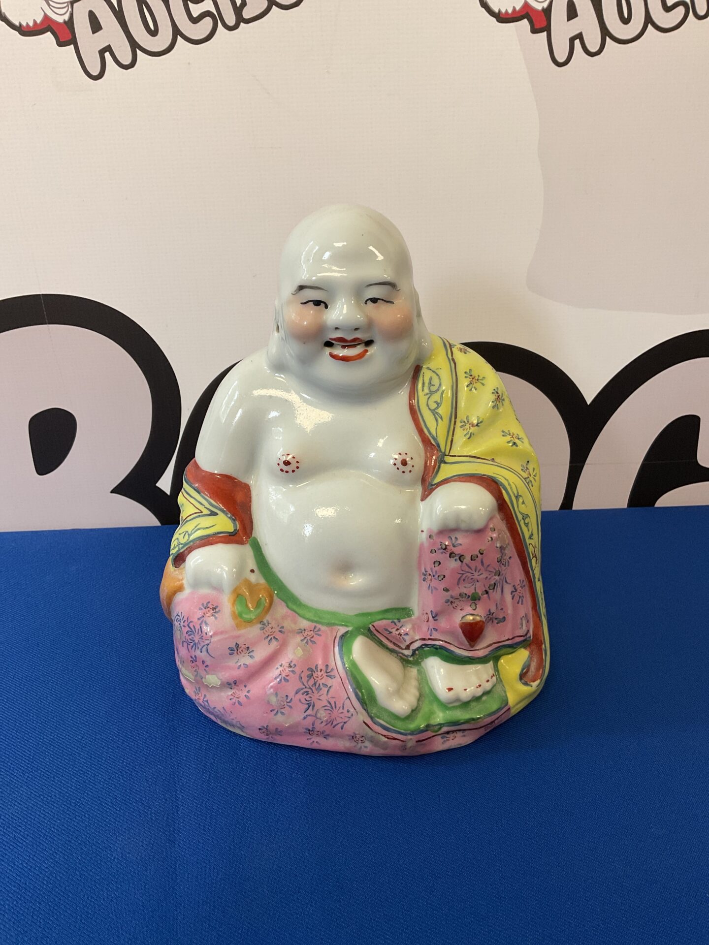 035 Porcelain happy buddha ornament