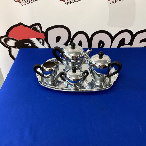 Vintage Alfra Italian coffee set on a white surface, mid-century modern style.