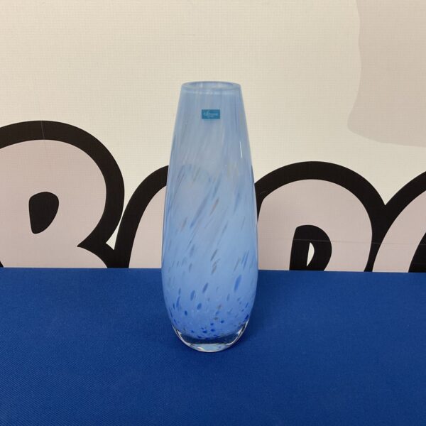 Stunning blue Caithness Glass vase with delicate inclusions.