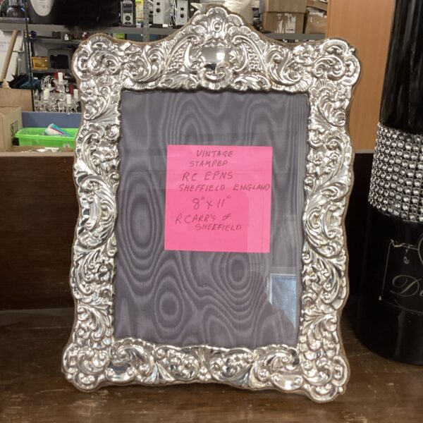 Ornate vintage silver-plated picture frame, Sheffield England.