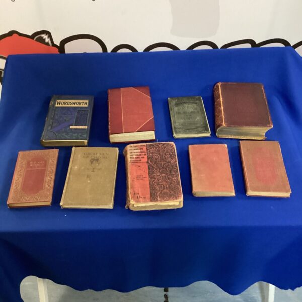Antique book lot featuring Rip Van Winkle and Great Men of History.