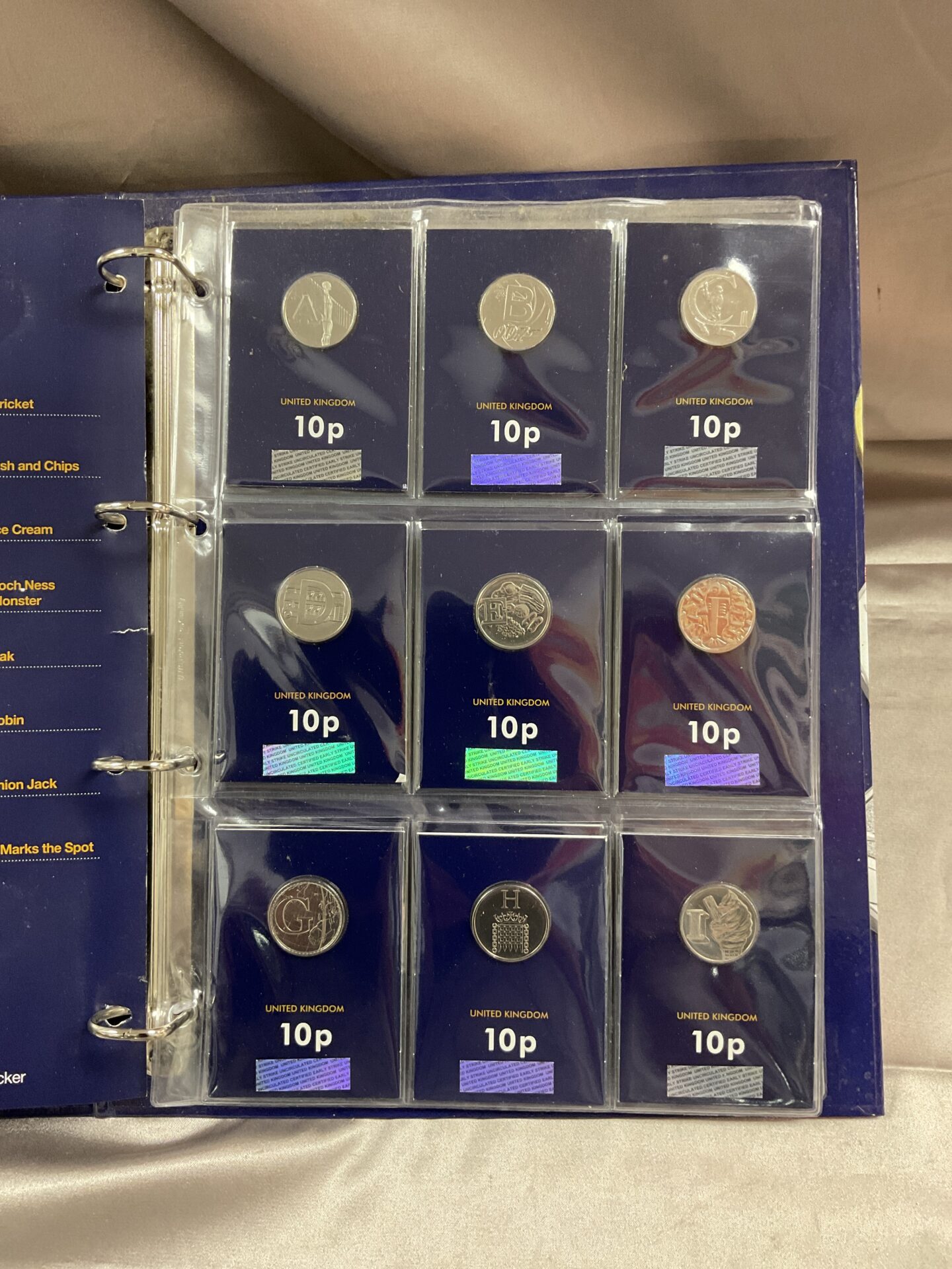 849 Change Checker Album of full set of A-Z of Great Britain 10p alphabet coins