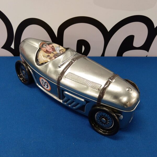 Silver Crane vintage tin car, classic collectible toy