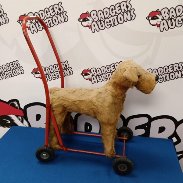 Vintage Pedigree Terrier push along toy from the 1950s.