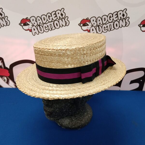 Vintage Christy's London boater hat made of straw.