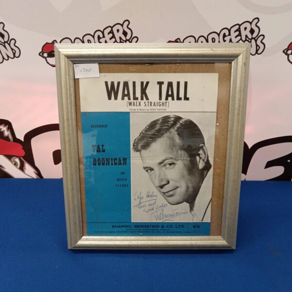 Val Doonican signed sheet music for the song "Walk".