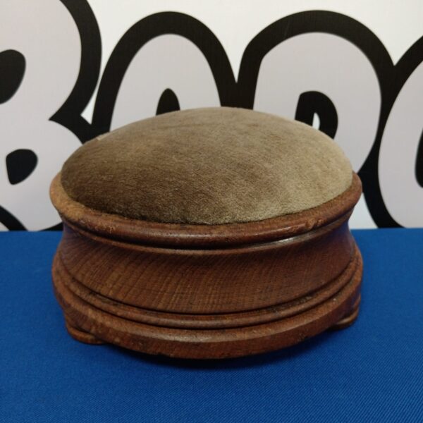 Vintage turned wood child's footstool with layered construction.