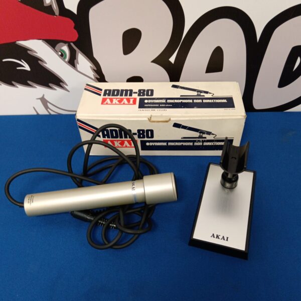 Vintage Akai ADM-80 dynamic microphone for studio recording.