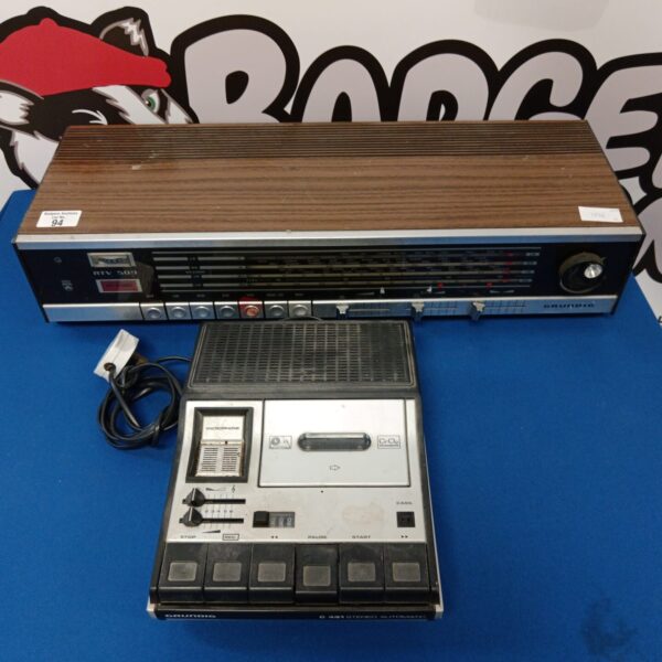 Vintage Grundig RTV 500 tuner and C431 cassette deck, retro stereo system