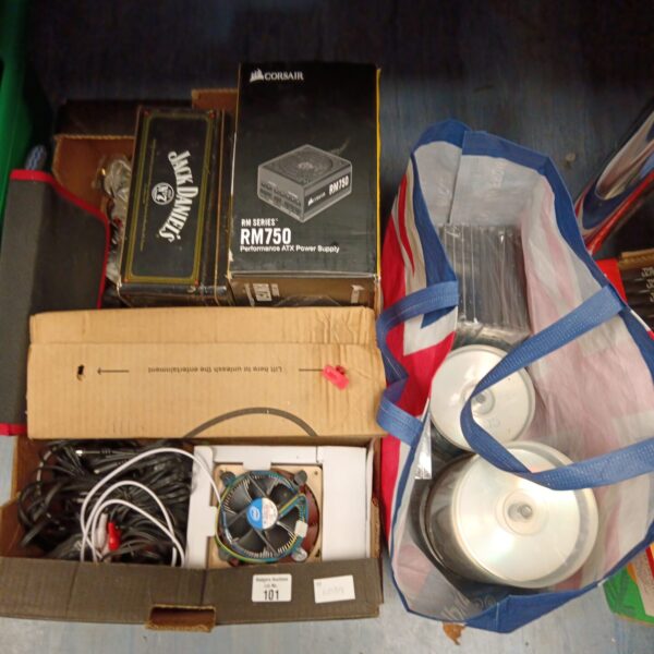 Corsair RM750 power supply in a mixed lot with CDs.