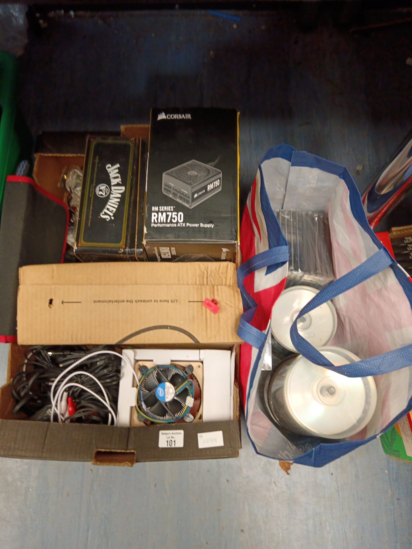 101 Tray of mixed including blank CDs & Corsair rm750