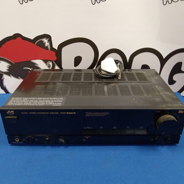 Front view of vintage JVC AX-330 stereo amplifier.