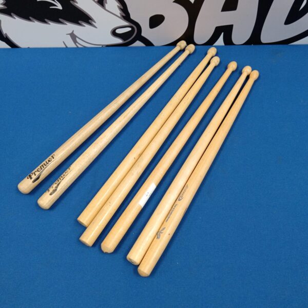 Bundle of Premier drum sticks for drumming and percussion.