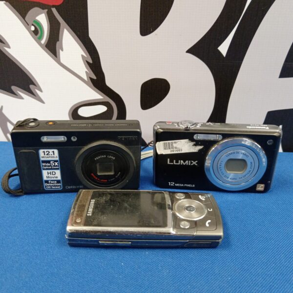Vintage Pentax and Panasonic Lumix digital cameras for collectors.