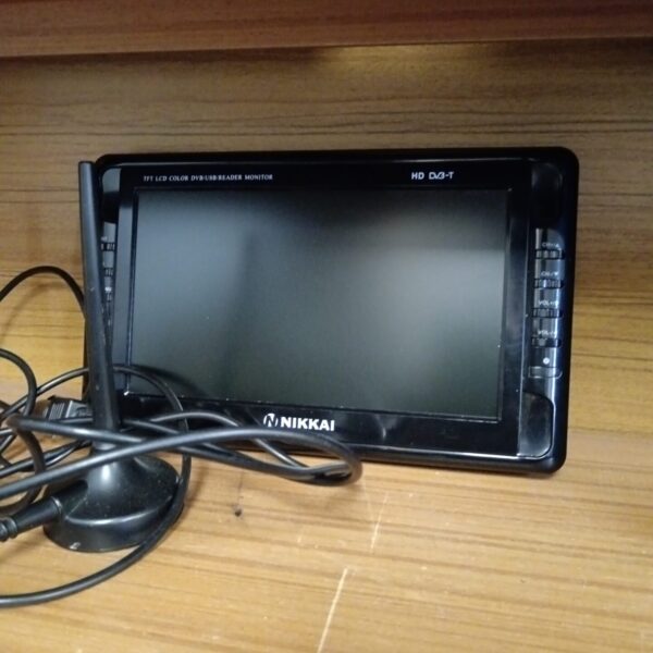 Nikkai TFT LCD monitor with DVD and USB reading capabilities.