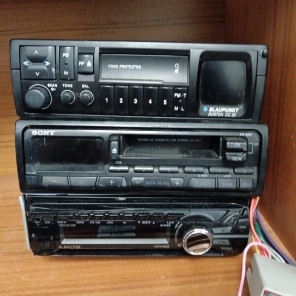 Vintage Sony car stereo with cassette player, classic 1980s design.