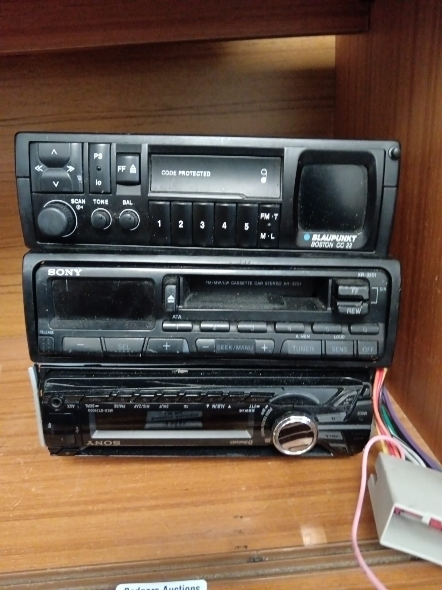 211 Three retro car stereos including Sony & blaupunkt