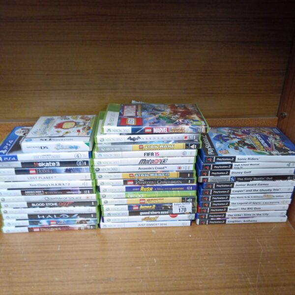 Xbox 360 and PlayStation 2 games lot for retro gaming collectors.