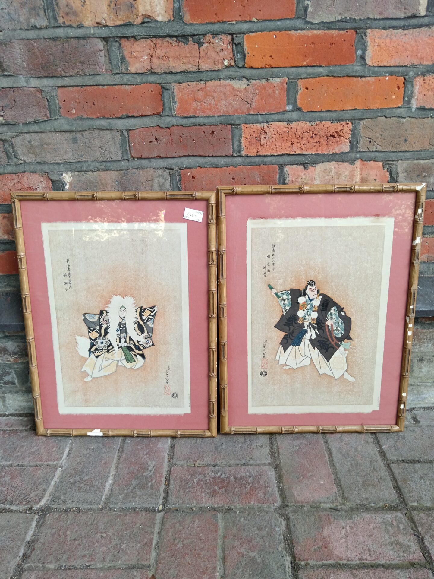 310 Pair of sadanobu hasegawa kanjin cho benkei woodblock prints