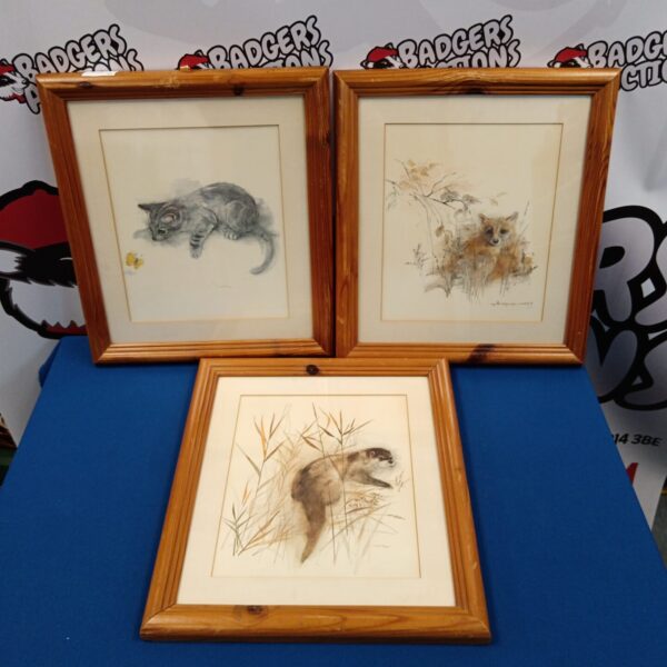 Vintage Mad Stage wildlife print of a fox in a pine frame.