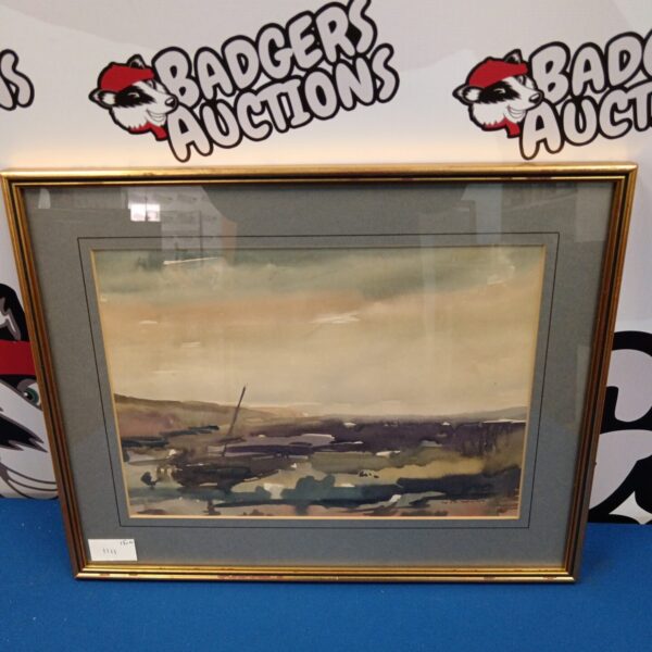 Signed W R Dowdy watercolour painting of a tranquil estuary scene.