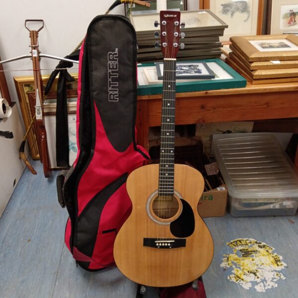 Used Elevation acoustic guitar with soft case for sale.