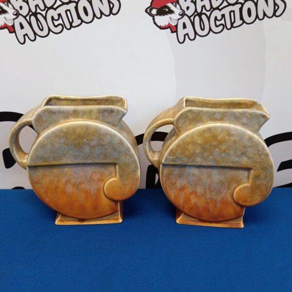 Pair of vintage mid-century modern music note vases.