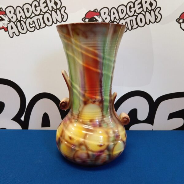 Vintage Melville Falconware multi-coloured vase, mid century pottery