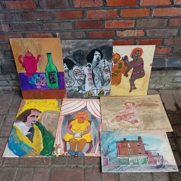 Vibrant watercolour painting with colourful street art style.